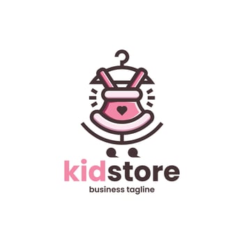 cute kids clothes store logo design vector