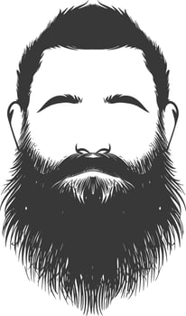 Silhouette beard hair mustache man only black color only vector