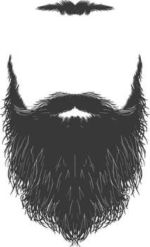 Silhouette beard hair mustache man only black color only vector