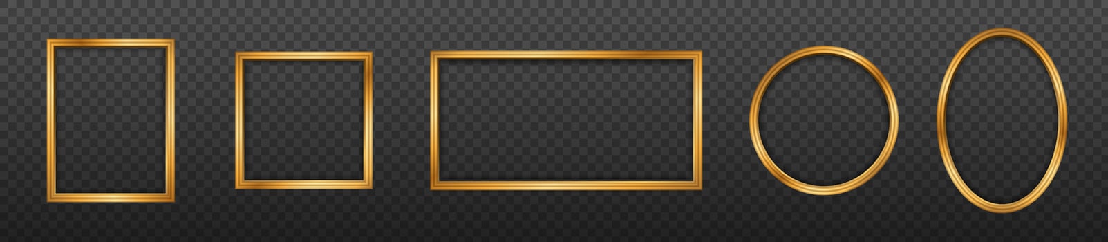 Golden frame border. 3d golden frame vector