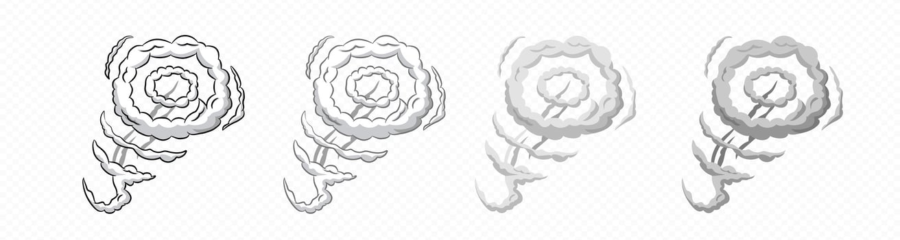 Smoke cartoon wind puff . Comic smoke puff vector