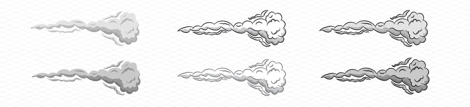 Smoke cartoon wind puff . Comic smoke puff vector