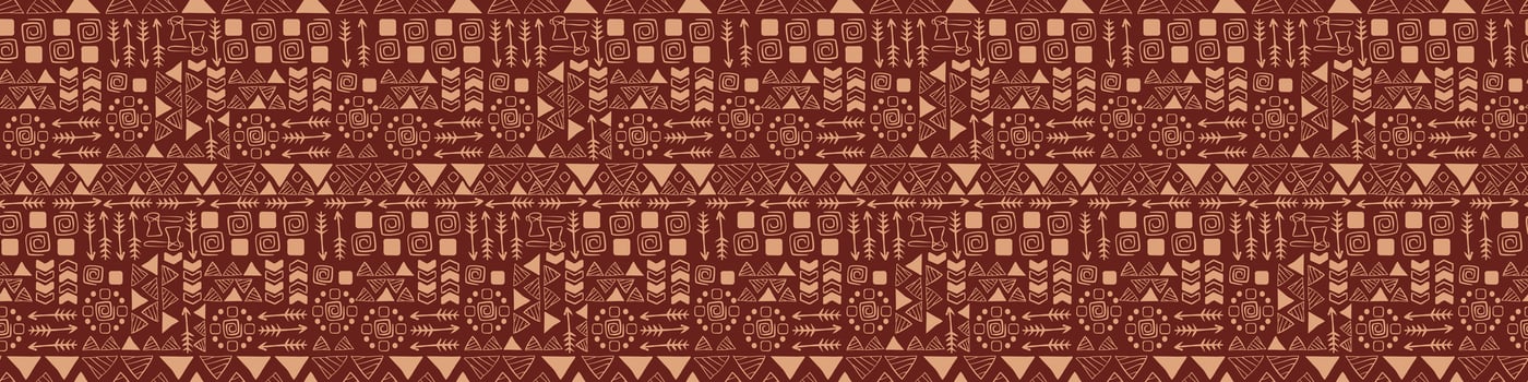 Red tribal ethnic seamless pattern vector