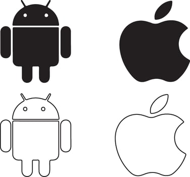 android apple icon, android apple illustration, eps 10 vector