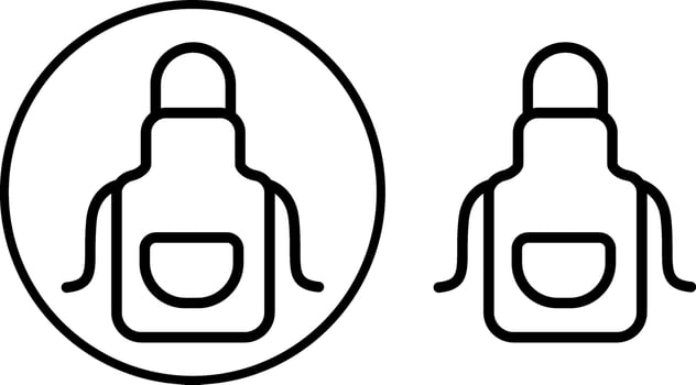 The kitchen apron icon. A line of protective clothing, a icon for applications and websites. Workwear. illustration vector