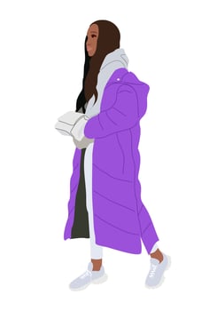 Stylish black woman wearing street fashion clothes vector