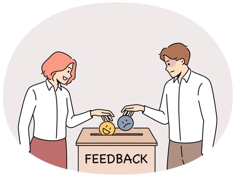 People give feedback to service vector