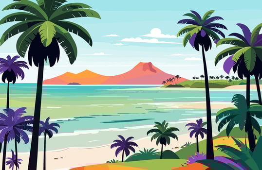Tropical Sea beach background landscape art vector