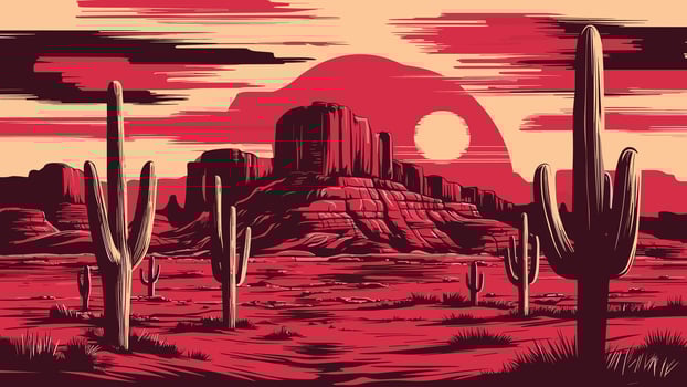 Wild West Desert abstract art background. vector