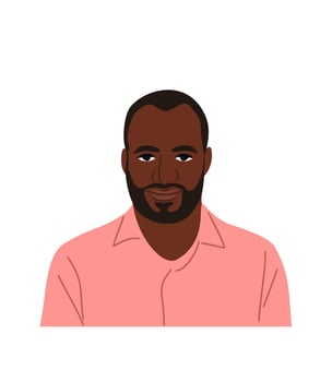 A cartoon man with a pink shirt on vector