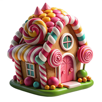 Colorful Candy House 3d Design png