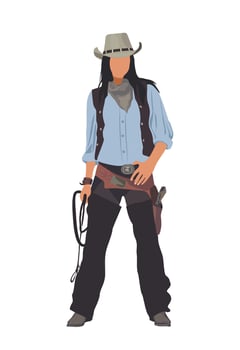 Cowboy with lasso illustration vector