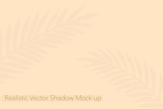 Shadow Leaves Mockup Overlay Effect. Realistic transparent branches on pastel background. illustration vector