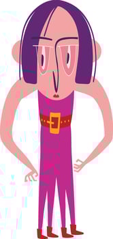 Cute strange funny bizarre character with four legs vector
