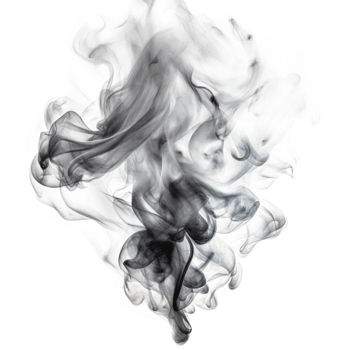 A thick, black smoke cloud with a transparent background png