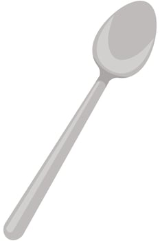Metal spoon flat icon isolated on white background. vector