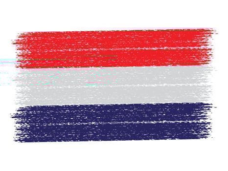 Netherlands country flag with brush stroke paint vector