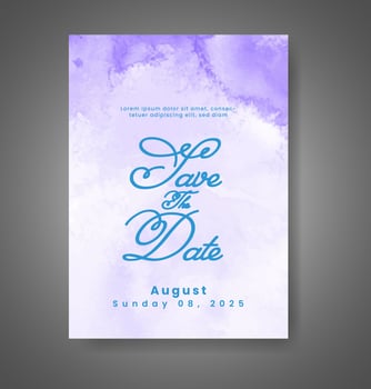 Wedding invitation with abstract watercolor background vector