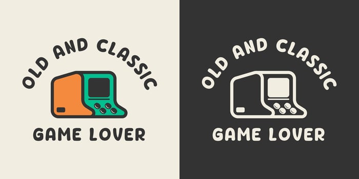 Aesthetic game arcade machine. Retro game lover club printable drawing. vector