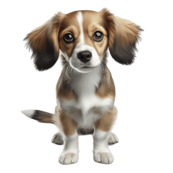Generated Ai Cute puppy leaning on wall png