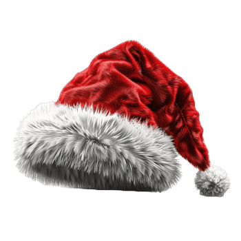 santa claus hat isolated on transparent background , png