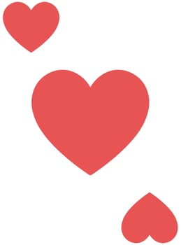 Hearts card isolated on white background vector