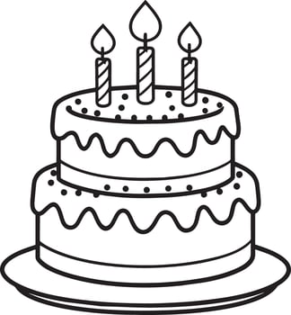 birthday cake with candles illustration isolated on white background vector