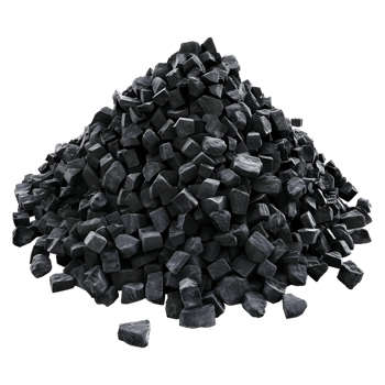 Black Coal Pieces on Transparent Background png
