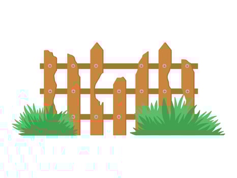 Wood Fence with Plant Background vector