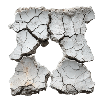 dry cracked soil isolated on transparent background , png