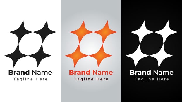 Hashtag Star Logo, combination logo of 4 star arranged that form hashtag. Can be used as social media brand identity vector