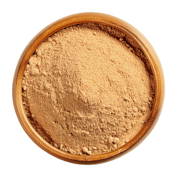 galangal powder in a small wooden bowl png