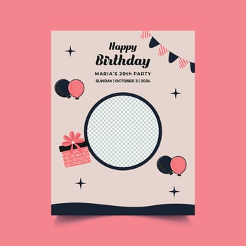 Simple birthday party flyer vector