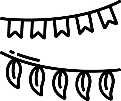 leaf Decoration outline illustration vector