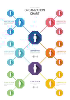 Infographic template for organization chart with business avatar icons. infographic for business. vector
