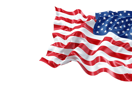 American Flag Waving Proudly Against a transparent Background png