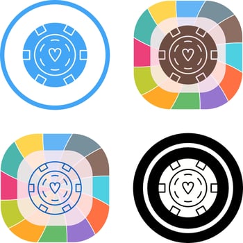 Unique Poker Chips Icon Design vector