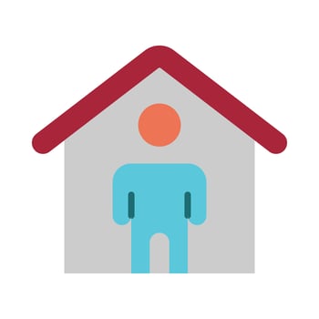 Stay At Home Flat Icon vector