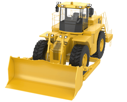 Bulldozer isolated on background. 3d rendering - illustration png