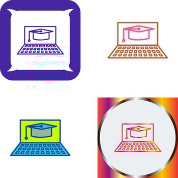 Unique Online Graduation Icon Design vector
