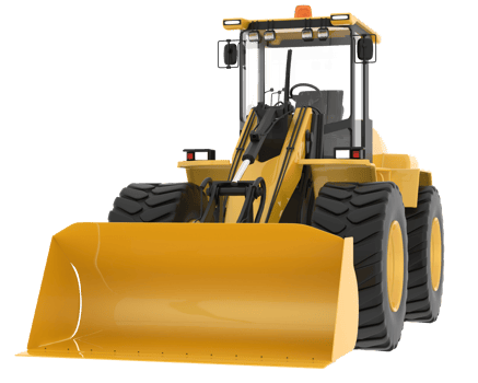 Loader isolated on background. 3d rendering - illustration png