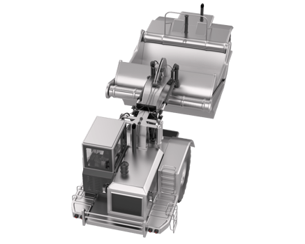 Wheel tractor scraper isolated on background. 3d rendering - illustration png
