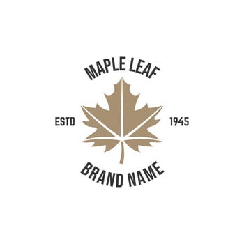 Maple leaf logo. Forest and wood symbol sign. Nature tree logo. vector