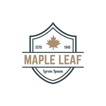 Maple leaf logo. Forest and wood symbol sign. Nature tree logo. vector