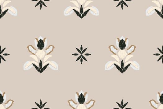 Ikat tribal Indian seamless pattern. Ethnic Aztec fabric carpet mandala ornament native boho chevron textile.Geometric African American oriental traditional illustrations. Embroidery style. vector