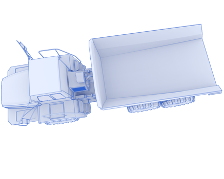 Articulated dump truck isolated on background. 3d rendering - illustration png