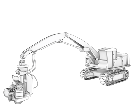 Tree cutting machine isolated on background. 3d rendering - illustration png