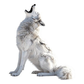 White Snowy Wolf on Transparent Background png