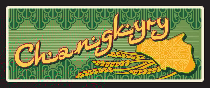 Cankiri Changkyry Turkish province travel plate vector