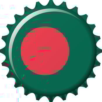 National flag of Bangladesh on a bottle cap. Illustration vector